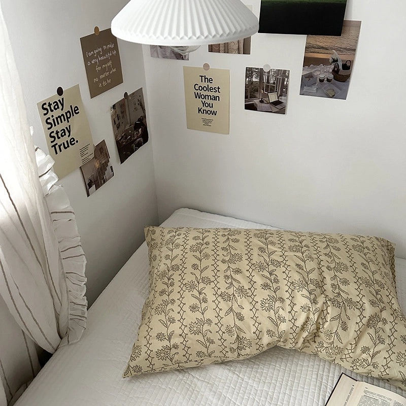 Pure Cotton Pillowcase Pair 48x74cm Soft Pillow Core Liner Cover | Home Textiles Bedding