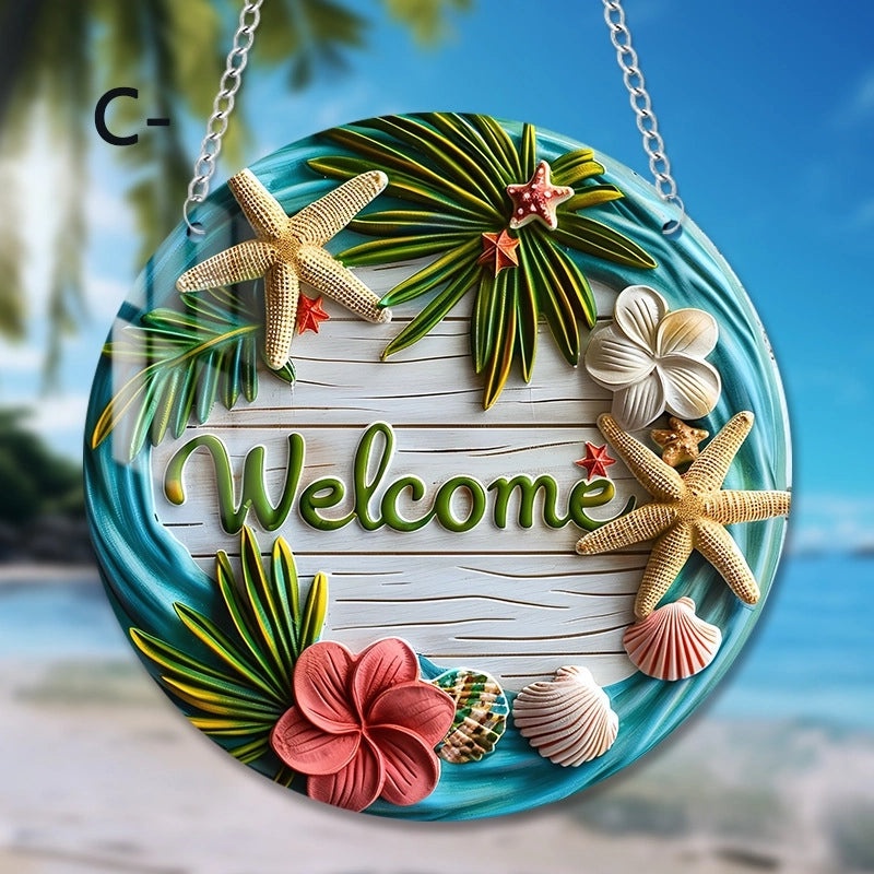 Casual Beach Letter Leaves Starfish Acrylic Pendant for Daily Holiday Wear|Jewelry & Accessories