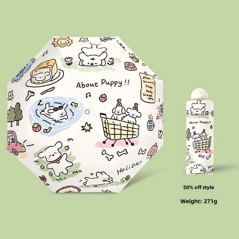 Dual-use Automatic Folding Umbrella for Women | Sun & Rain Protection UV Shield | Portable High-Grade Black Coating | Umbrellas