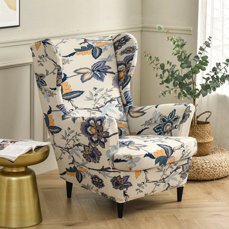 Elastic Four Seasons Tiger Print Wingback Chair and Sofa Cover All-Inclusive American Style|Home Decor & Furniture