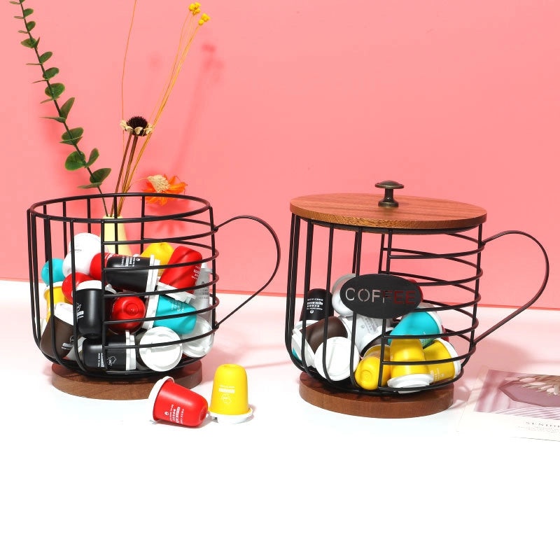 Solid Color Iron Coffee Basket for Casual Use|Home & Kitchen Storage