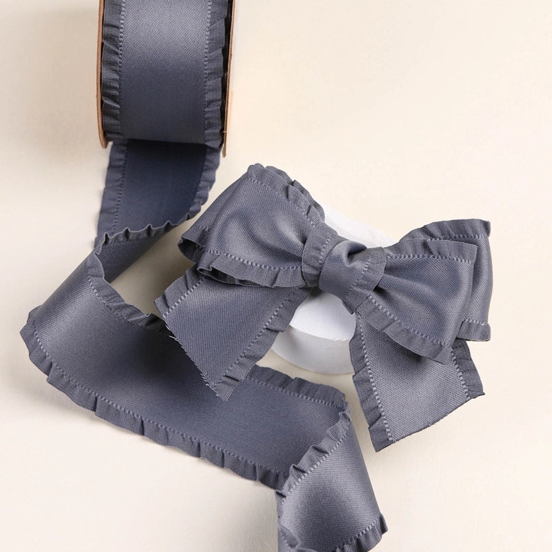 Thickened Ruffled Ribbon Bow Hair Clip High Density Wave Edge Skirt Decoration|Hair Accessories