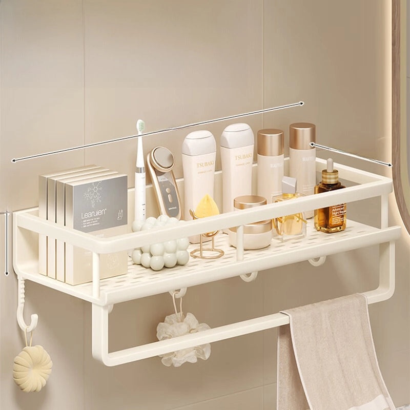 Cream Style Punch-Free Toilet Storage Rack White Wall-Mounted Bathroom Shelf|Bathroom Storage Organizers