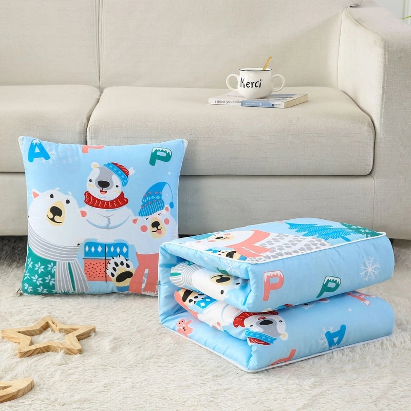 Dual-Use Home and Office Nap Pillow Quilt with Air Conditioning Feature, Printed and Foldable for Easy Storage|Home Textiles & Bedding