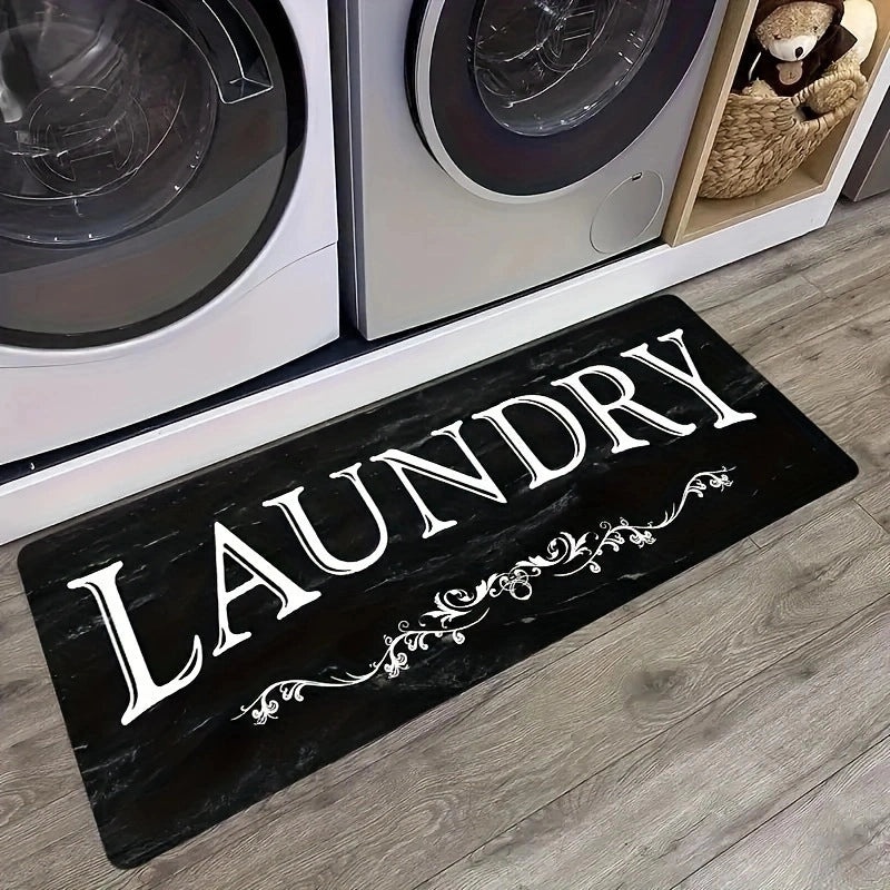 Casual Letter Print Polyester Bathroom Floor Mat Non-Slip Bath Rug | Home Decor & Bath Accessories