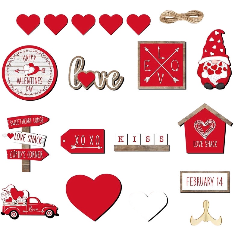 Minimalist Wooden Heart Letter Ornament for Valentine’s Day | Home Decor & Festive Decorations