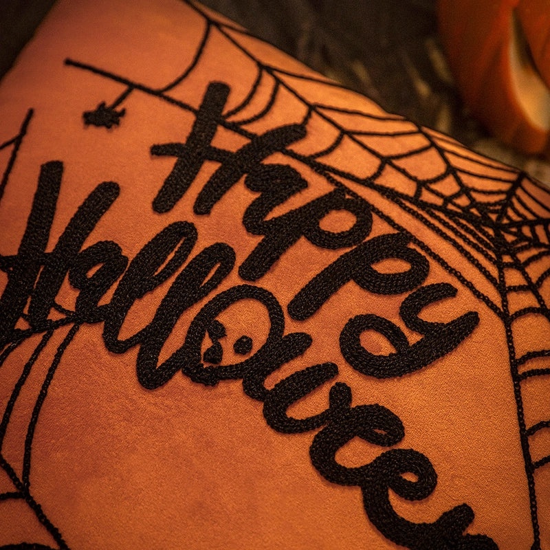 Halloween Minimalist Letter Polyester Pillow Covers for Couch Sofa Decor|Home Decor Pillows