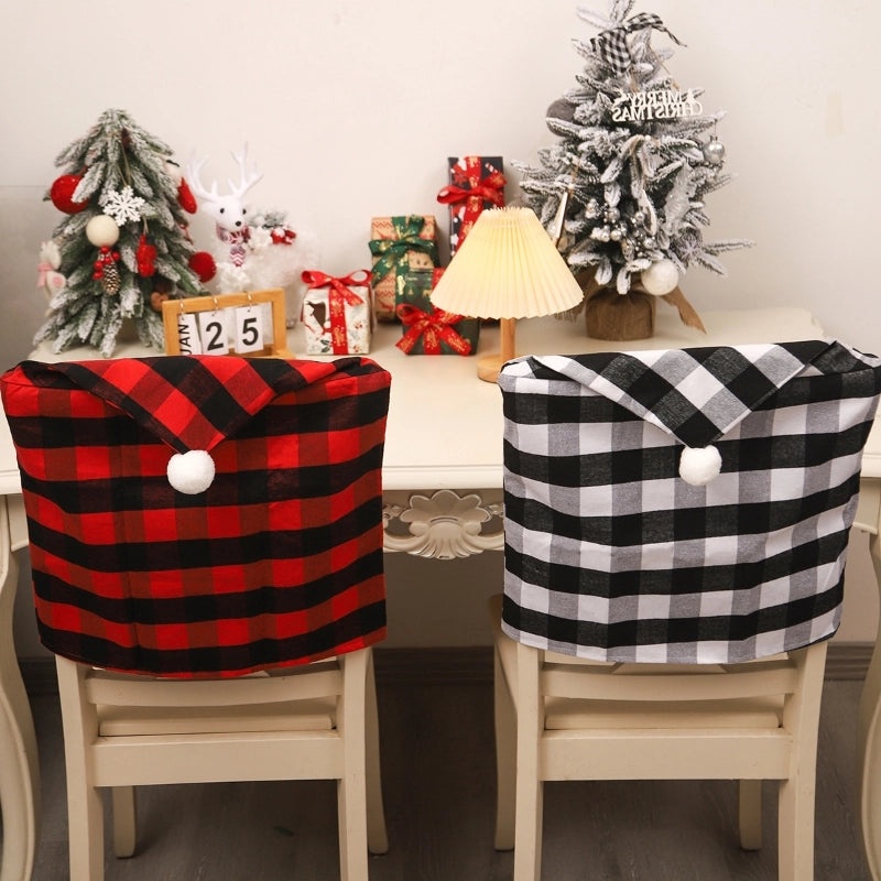 Nordic Christmas Plaid Chair Cover for Holiday Party | Home Decor & Party Supplies