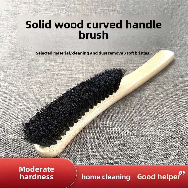 Wooden Handle Shoe Brush with Beech Wood and Horsehair for Leather and Suede Polishing | Shoe Care & Cleaning Tools