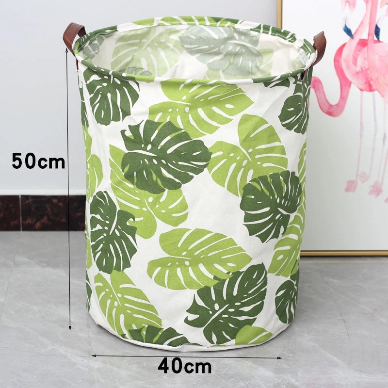 Geometric Animal Print Cotton Linen Storage Basket Minimalist Style|Home Storage & Organization