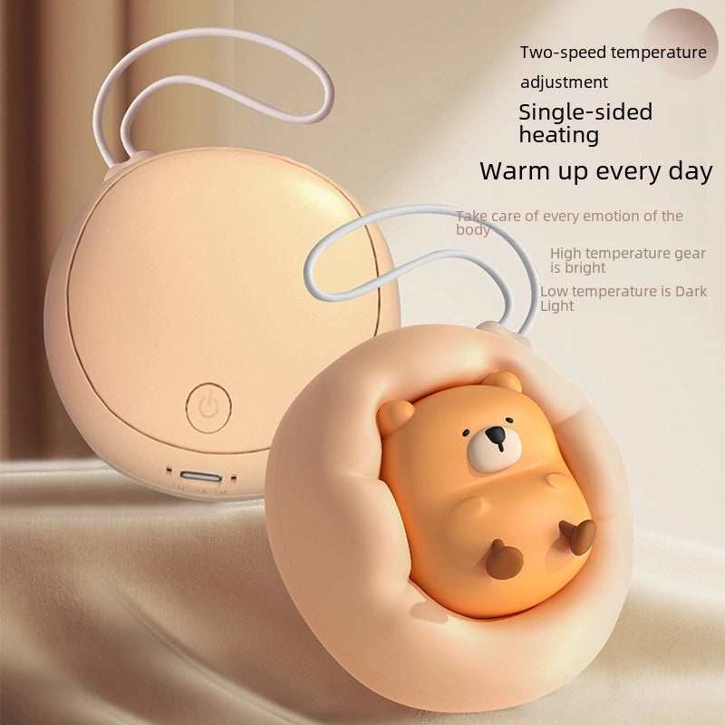 USB Rechargeable Bear Hand Warmer with Two Heat Settings Portable Student Gift Custom Logo|Winter Accessories