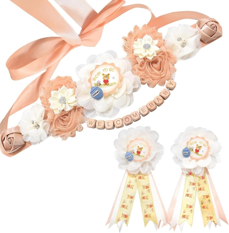 Mom To Be Flower Belt Baby Shower Corsage Badge Decorative Accessory | Baby Shower Accessories