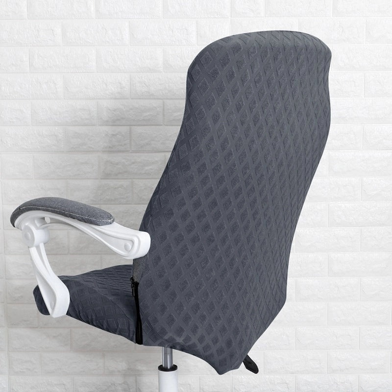 Knitted Jacquard Elastic Office Chair Cover with Pineapple Grid Pattern for Rotating Armrest Computer Chair|Office Furniture Accessories