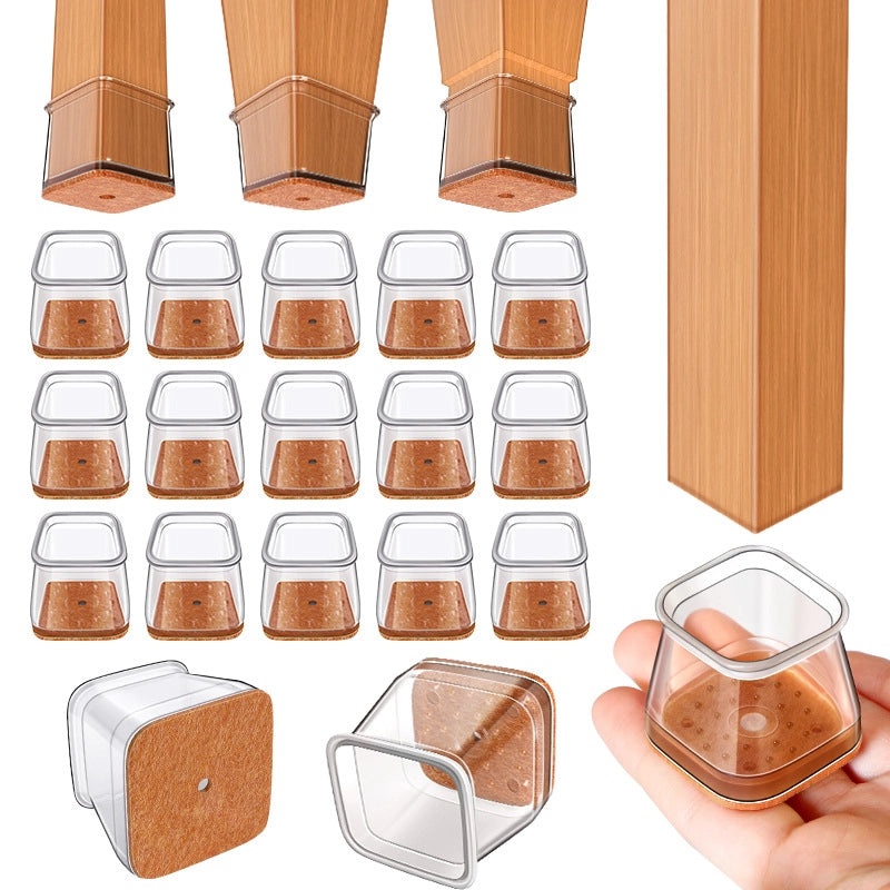 Thickened Anti-slip Square Chair Leg Covers Protective Foot Pads for Tables and Stools Universal Silent Mat|Furniture Accessories