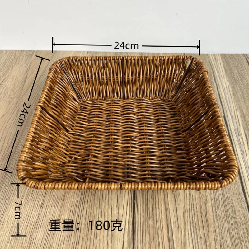 Minimalist Solid Color Woven Style Storage Basket Set of 2 | Home Storage & Organization