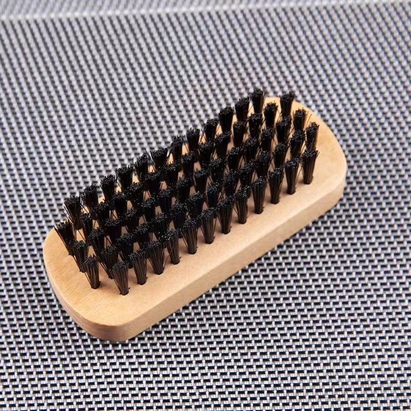Wooden Handle Shoe Brush with Beech Wood and Horsehair for Leather and Suede Polishing | Shoe Care & Cleaning Tools