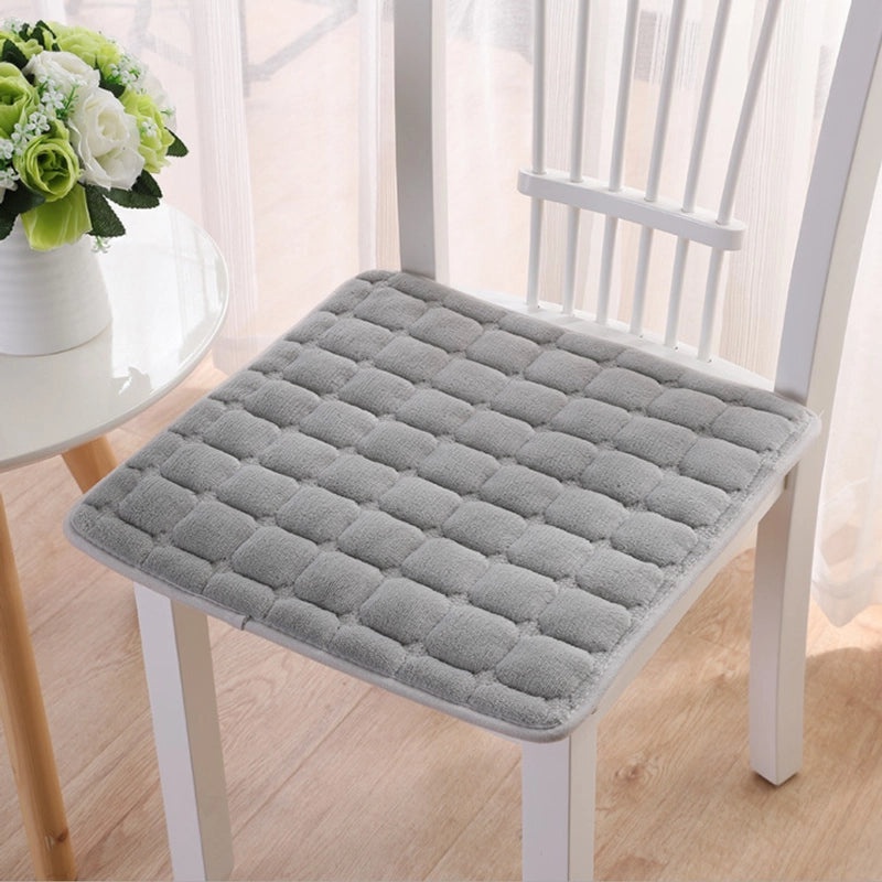 Cozy Winter Flannel Padded Non-slip Plush Chair Cushion for Office Car Sofa Restaurant Seating|Home & Living Cushions