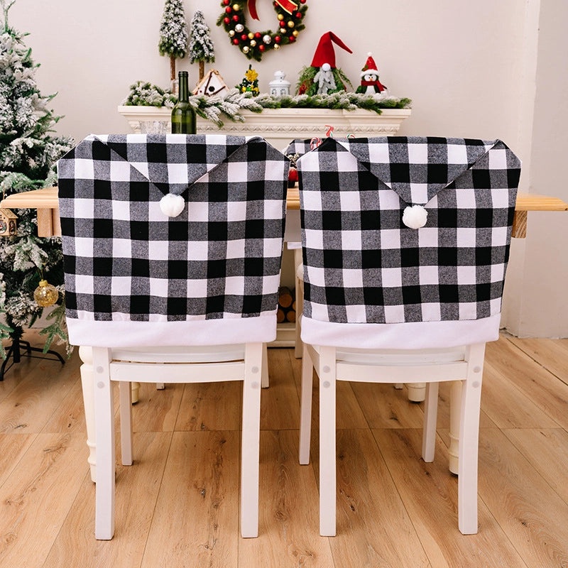 Holiday Minimalist Color Block Chair Cover Polyester Classic Style for Christmas Daily Use|Home Decor Accessories