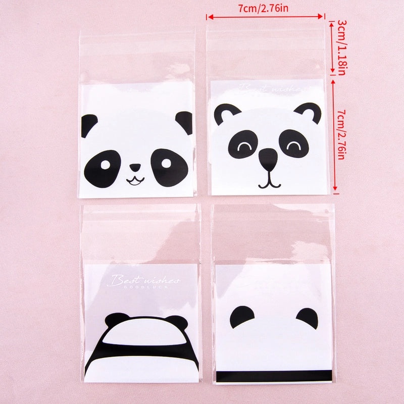 Adorable Panda and Floral Design Plastic Snack Bags|Food Packaging
