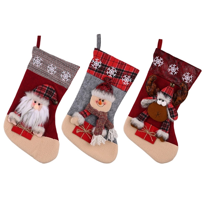 Christmas Santa Claus and Elk Hanging Ornaments Cute Festive Socks for Party Decoration|Christmas Decorations