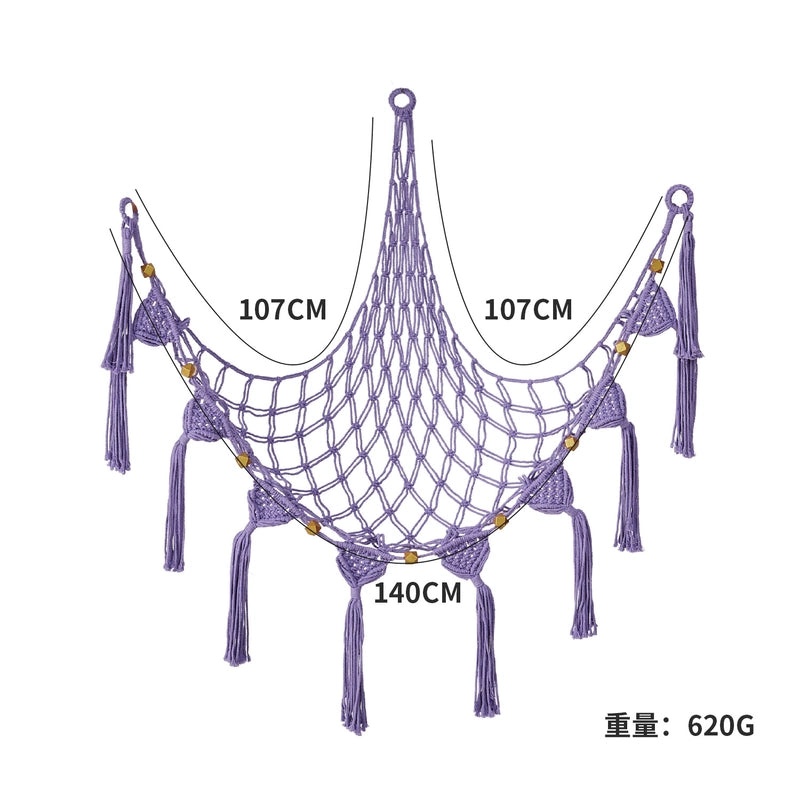 Bohemian Triangle Mesh Plush Toy Hammock Handwoven Lace Hanging Storage Organizer|Home & Living Storage