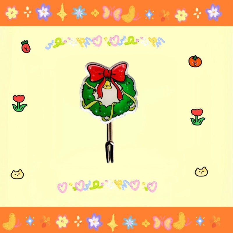 Festive Christmas Tree Santa Snowman Acrylic Wall Hooks|Home Decor Accessories