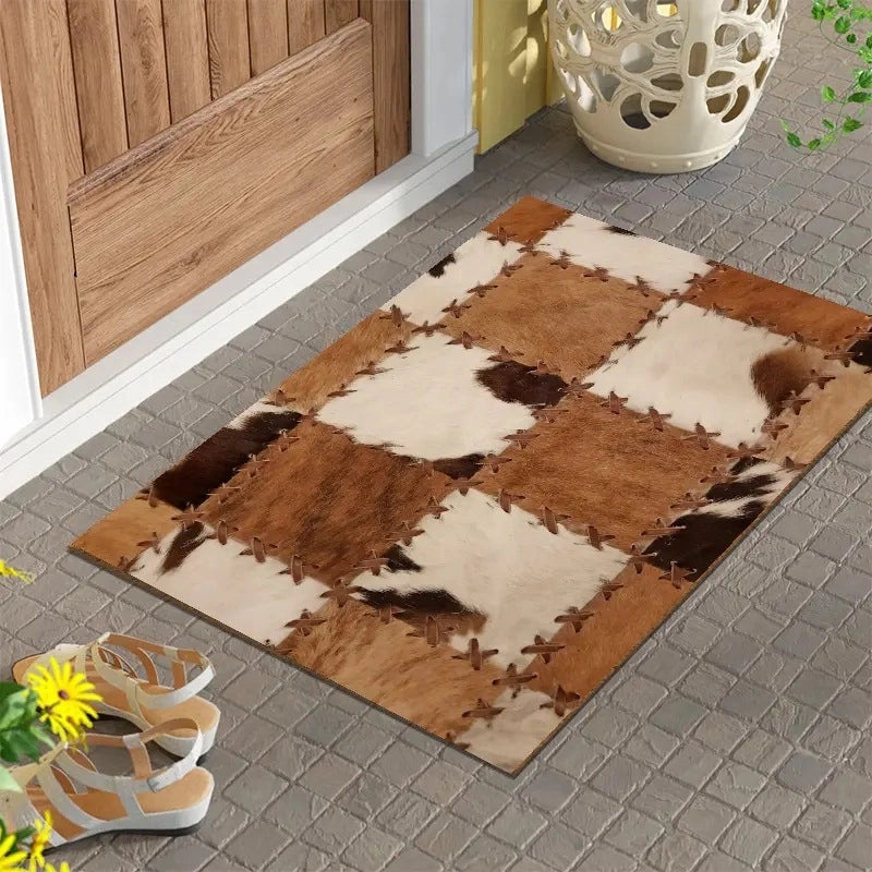 Retro Style Color Block Faux Cashmere Bath Mat|Home Bath & Shower Accessories