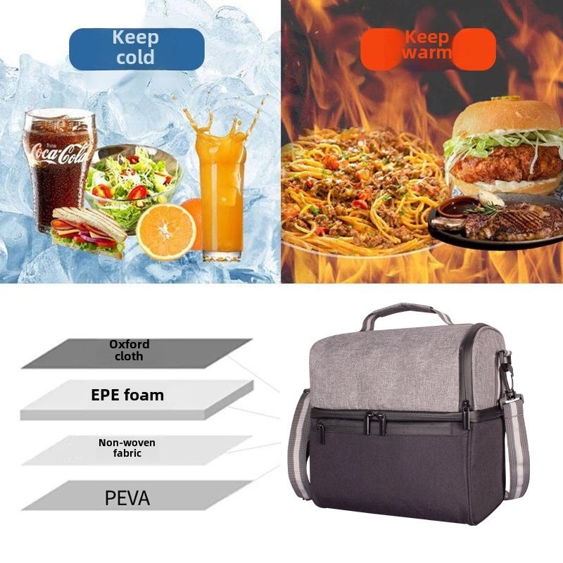 Thickened Insulation Lunch Bag Large Portable Waterproof Picnic Cooler Bag Fresh-Keeping Double-Layer Ice Bag|Outdoor & Travel Accessories