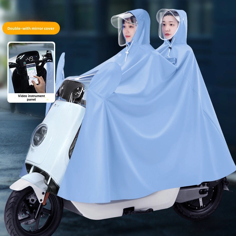 Electric Motorcycle Raincoat Thickened Adult Full-Body Non-Disposable Long Poncho for Outdoor Use|Motorcycle Rain Gear