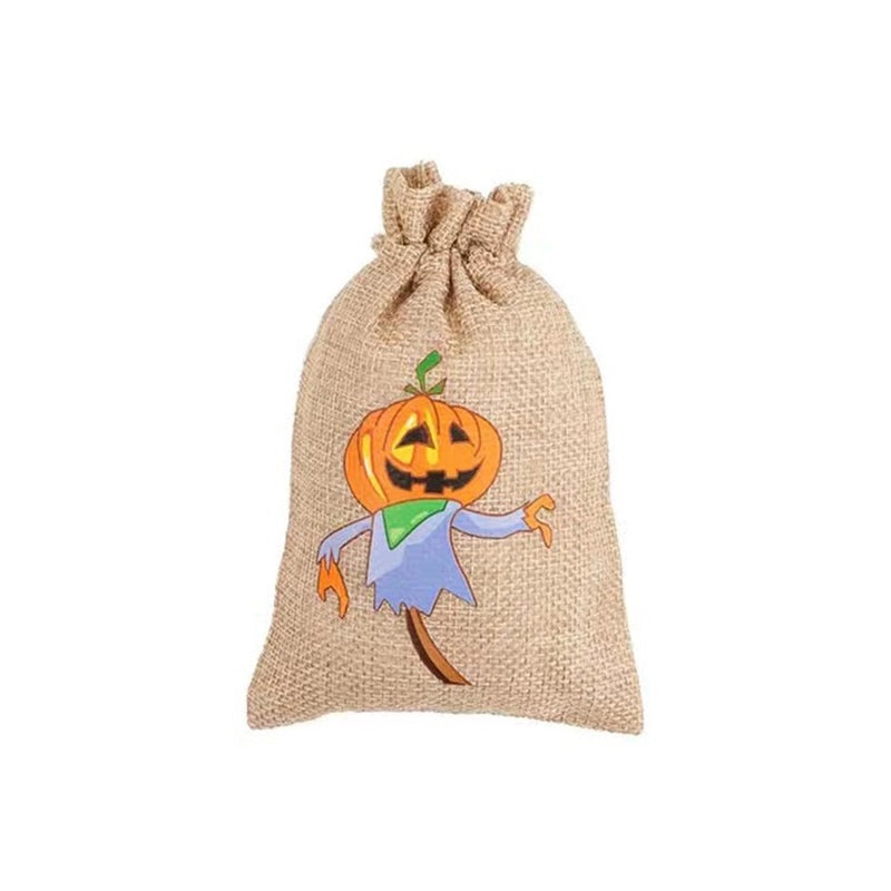 Halloween Pumpkin Linen Party Gift Bags Cute Cartoon Design | Party Supplies