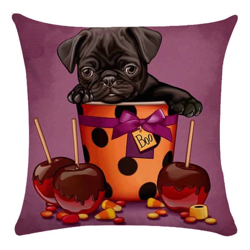 Halloween Plush Dog Lollipop Flower Decorative Pillow for Couch & Sofa | Home Decor