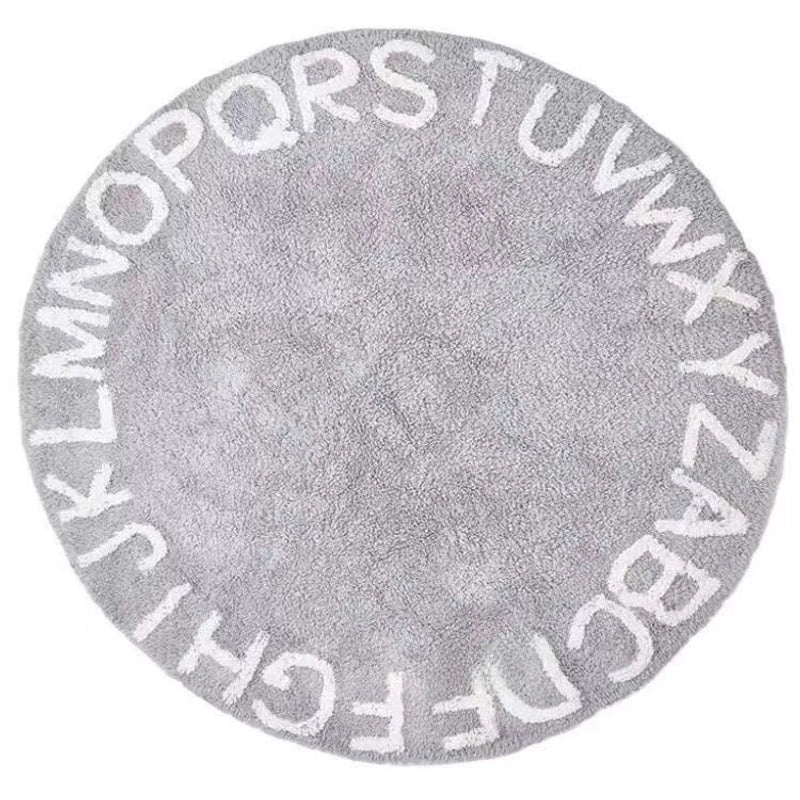 Round Letter Pattern Thick Imitation Cashmere Carpet for Living Room Bedroom Study Kids Floor Mat|Home Decor Rugs