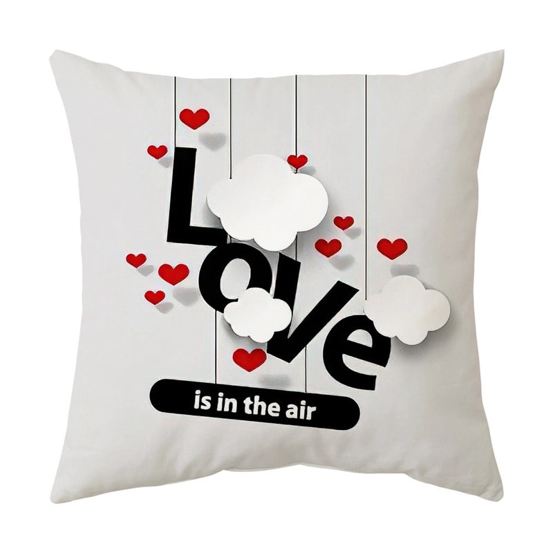Valentine's Day Romantic Letter Landscape Plush Pillow Covers for Couch and Sofa Decor | Home Decor