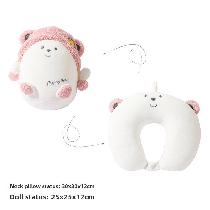 Cartoon Penguin U-Shaped Neck Pillow with Foam Particles | Travel Pillows & Neck Support