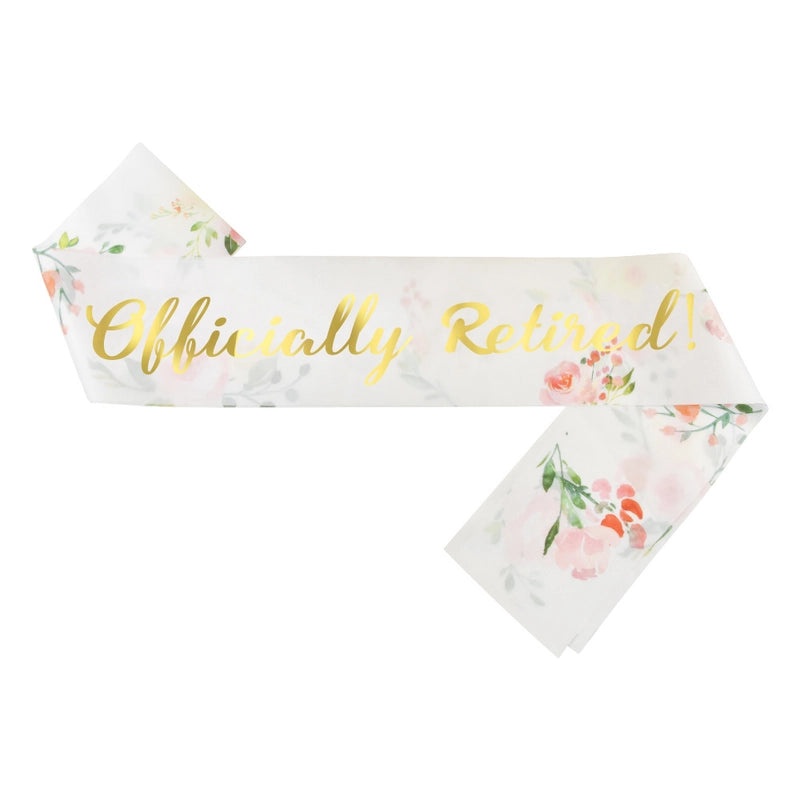 Retirement Party Hair Band and Shoulder Strap Set Pink I'm Retired Etiquette Belt with Retirement Crown|Party Accessories