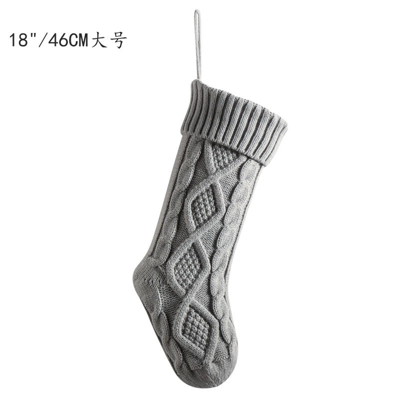 23pcs Knitted Wool Christmas Gift Bags Double-sided Diamond Pattern Large Colorful Candy Bags | Christmas Decorations