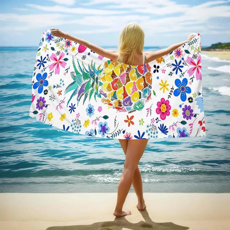 Elegant Floral Butterfly Beach Towel with Superfine Fiber for Casual Bathing|Beach Towels and Accessories