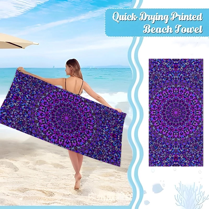Geometric Patterned Superfine Fiber Beach Towel for Casual Use|Beach Towels & Accessories