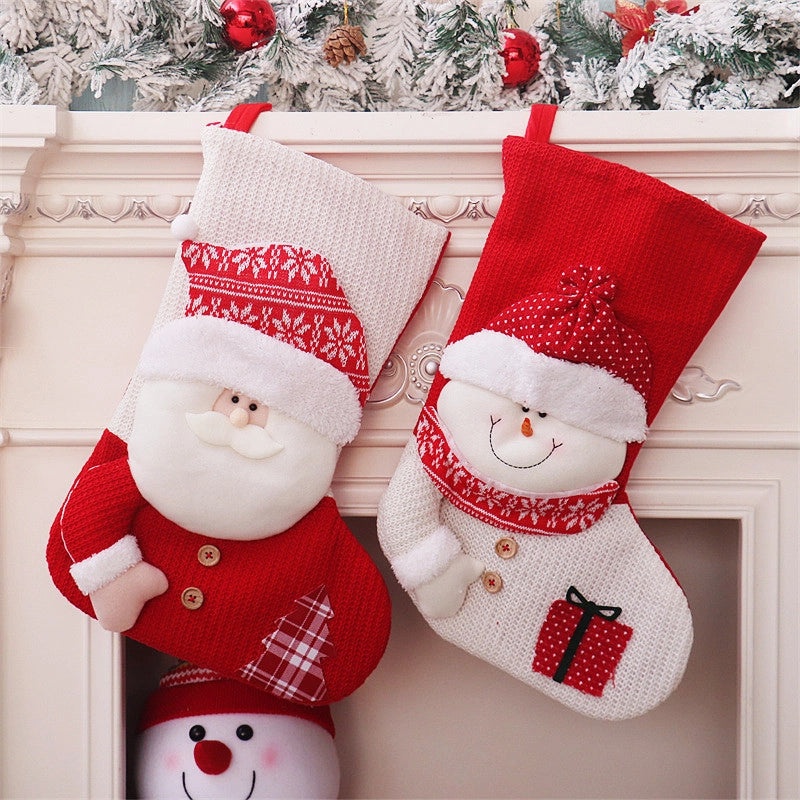 Christmas Santa Claus & Snowman Socks Hanging Ornaments Gift Bags for Festival Party|Christmas Decorations