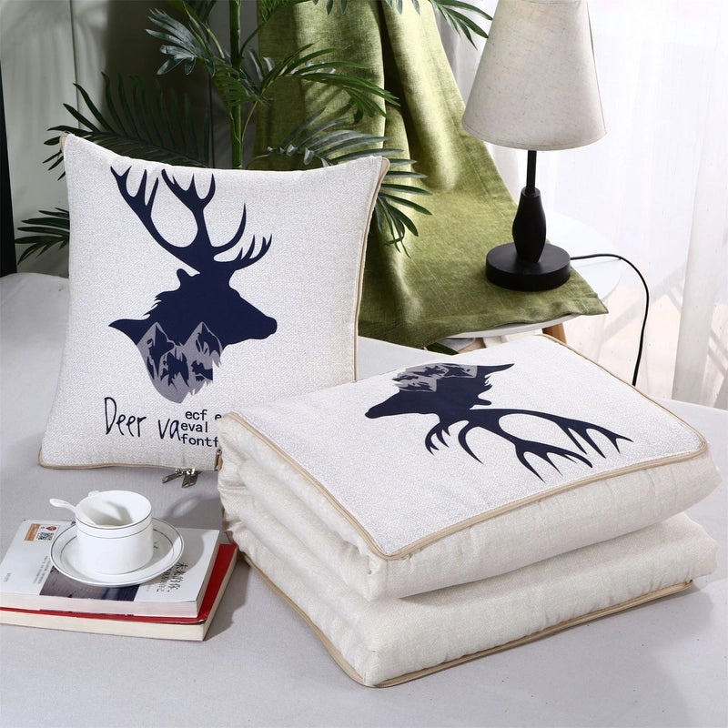 Custom Logo Pillow Quilt Dual-use Car Cushion & Sleeping Blanket Four-season Thin Blanket Gift Printing|汽车配件