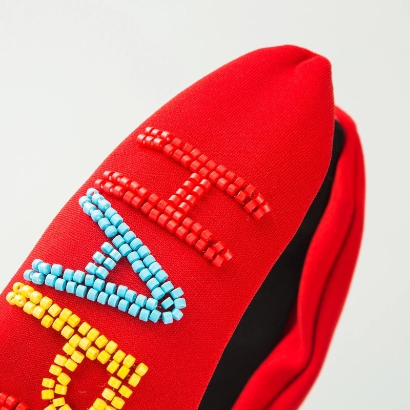 Classic Women's Vacation Beaded Hair Band with Alloy Letters and Cloth Seed Beads|Hair Accessories