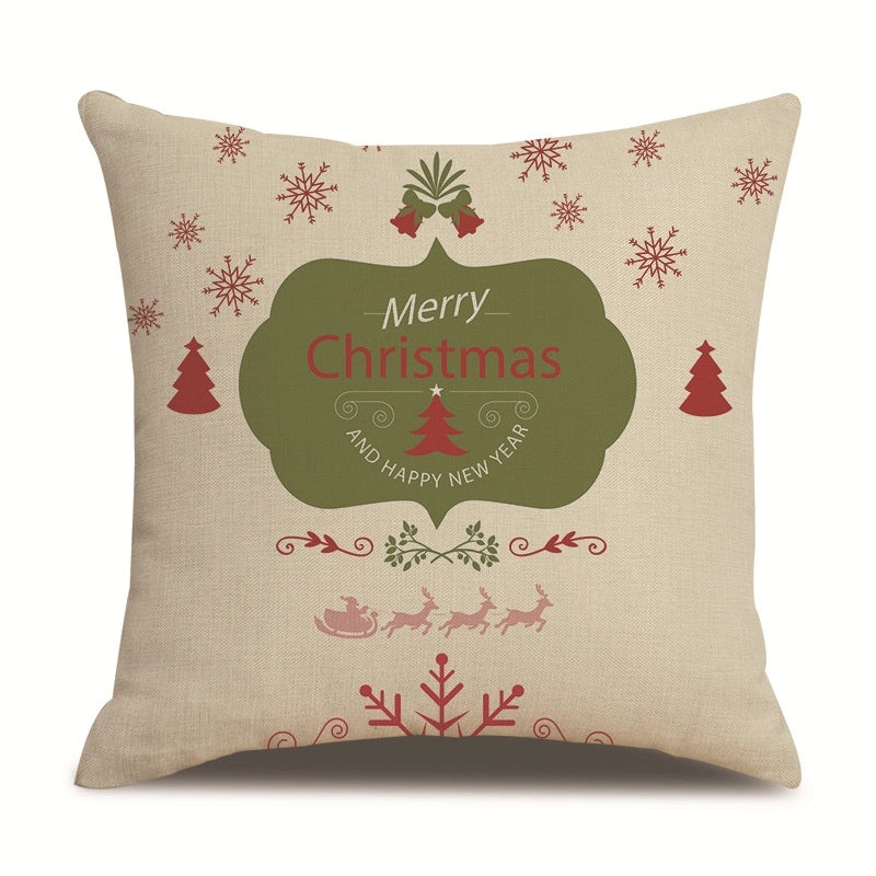 Minimalist Christmas Tree and Snowman Linen Pillow Covers | Home Decor & Sofa Accessories