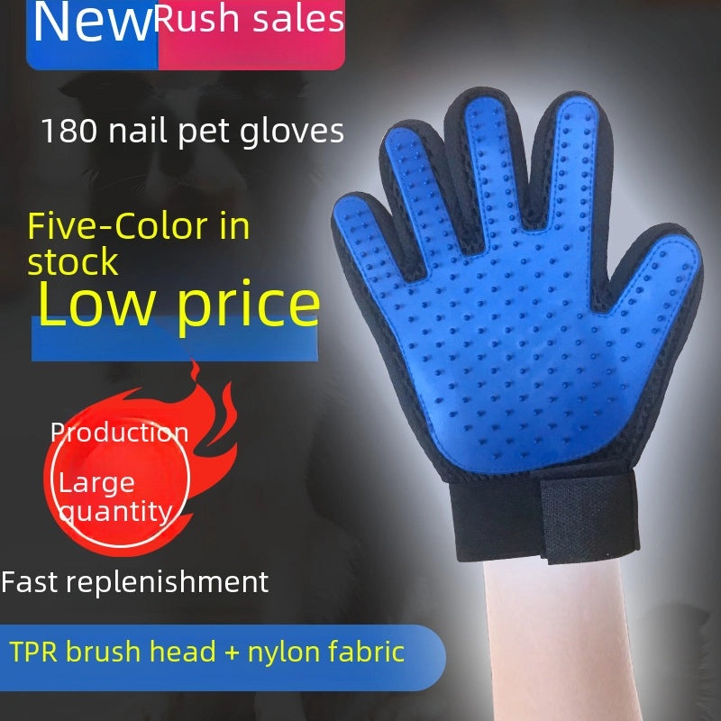 Pet Grooming Gloves for Cats and Dogs Hair Removal Bath Massage Brush | Pet Supplies