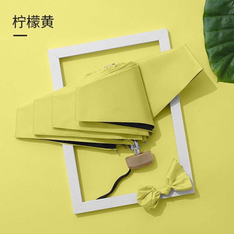 Ultra Lightweight Portable Mini Sun Umbrella with UV Protection, 6 Bones, Black Rubber Handle | Sun Protection Umbrellas