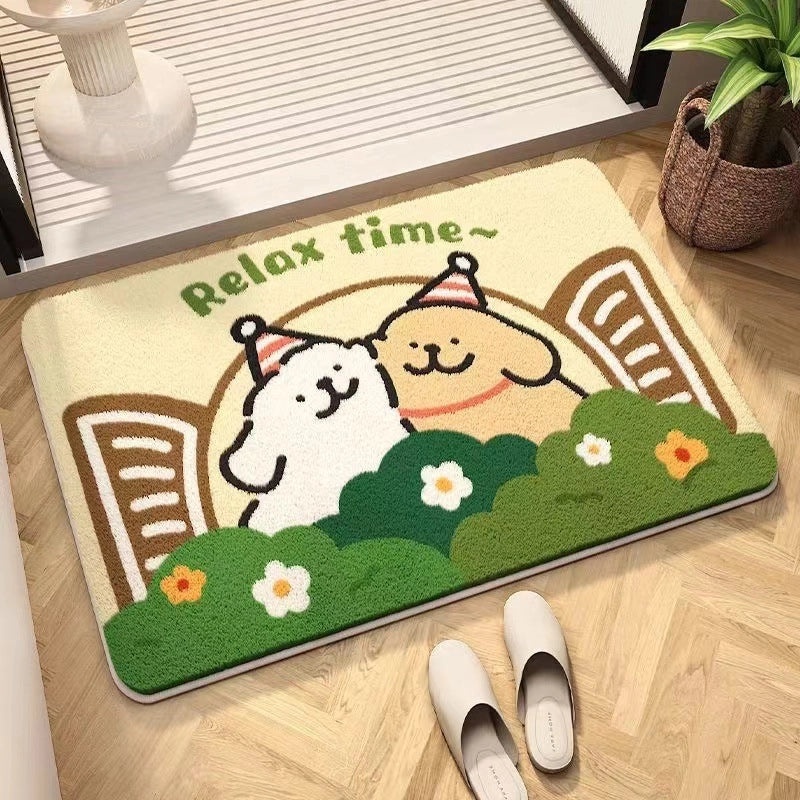 Geometric Floral Cashmere Feel Carpet for Bedding | Home Decor