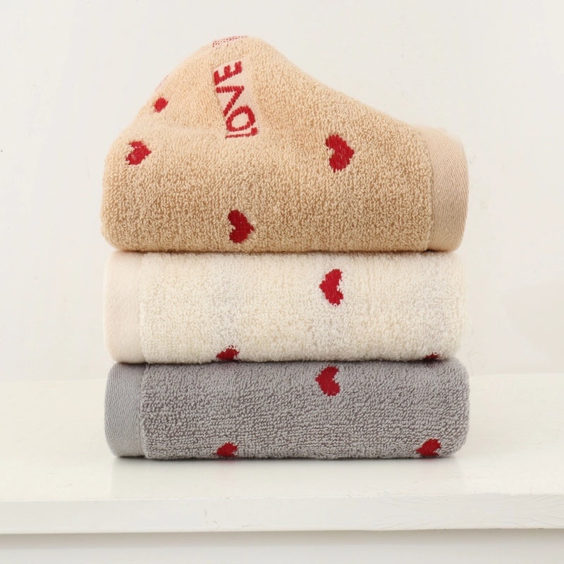 Soft Heart-Shaped Cotton Towels for Kids | Home & Living Bath Towels