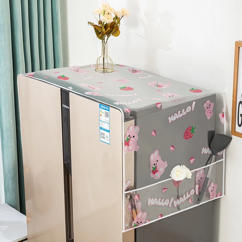 Waterproof PEVA Refrigerator Dust Cover Cloth for Single & Double Door Fridge | Home Storage & Organization