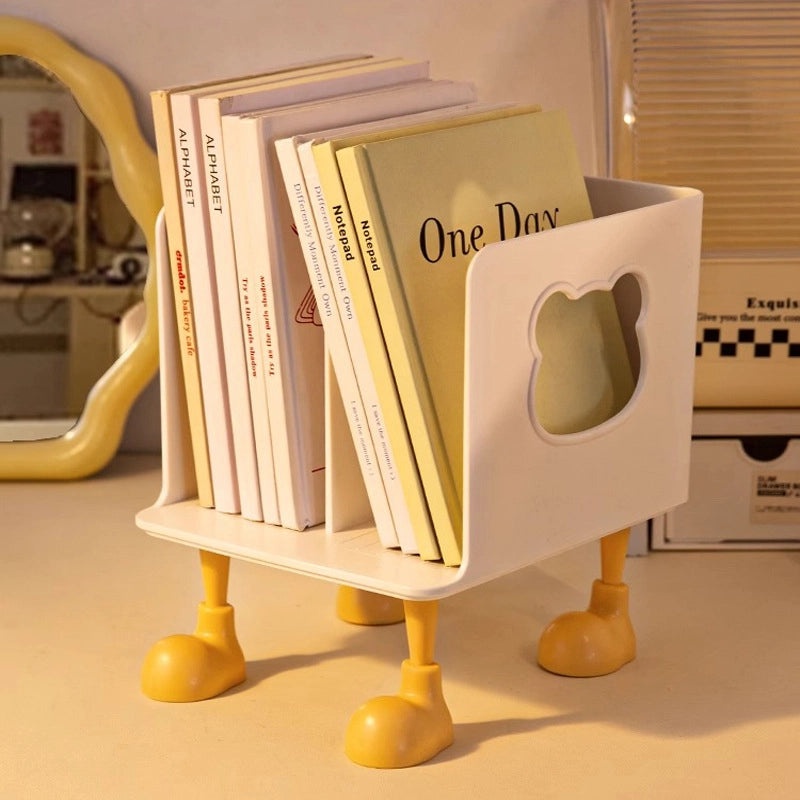 Modern Solid Color Bear-Shaped Plastic Book Stand for Daily Use|Home & Office Accessories