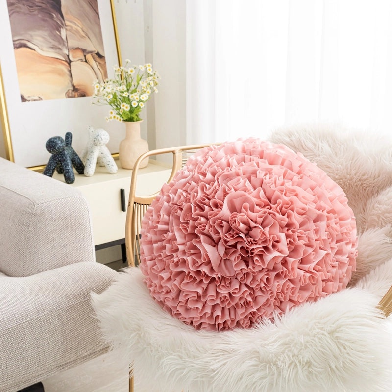 Heart-Shaped Solid Color Flower Pillow Covers for Couch and Sofa Decor | Home Decor & Cushion Covers