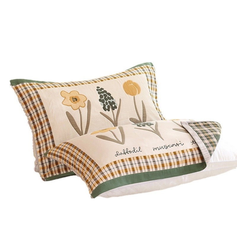 Eight-layer Gauze Soft Pillow Towel Cartoon Couple Design Breathable Household Pillow Cover|Home Textiles